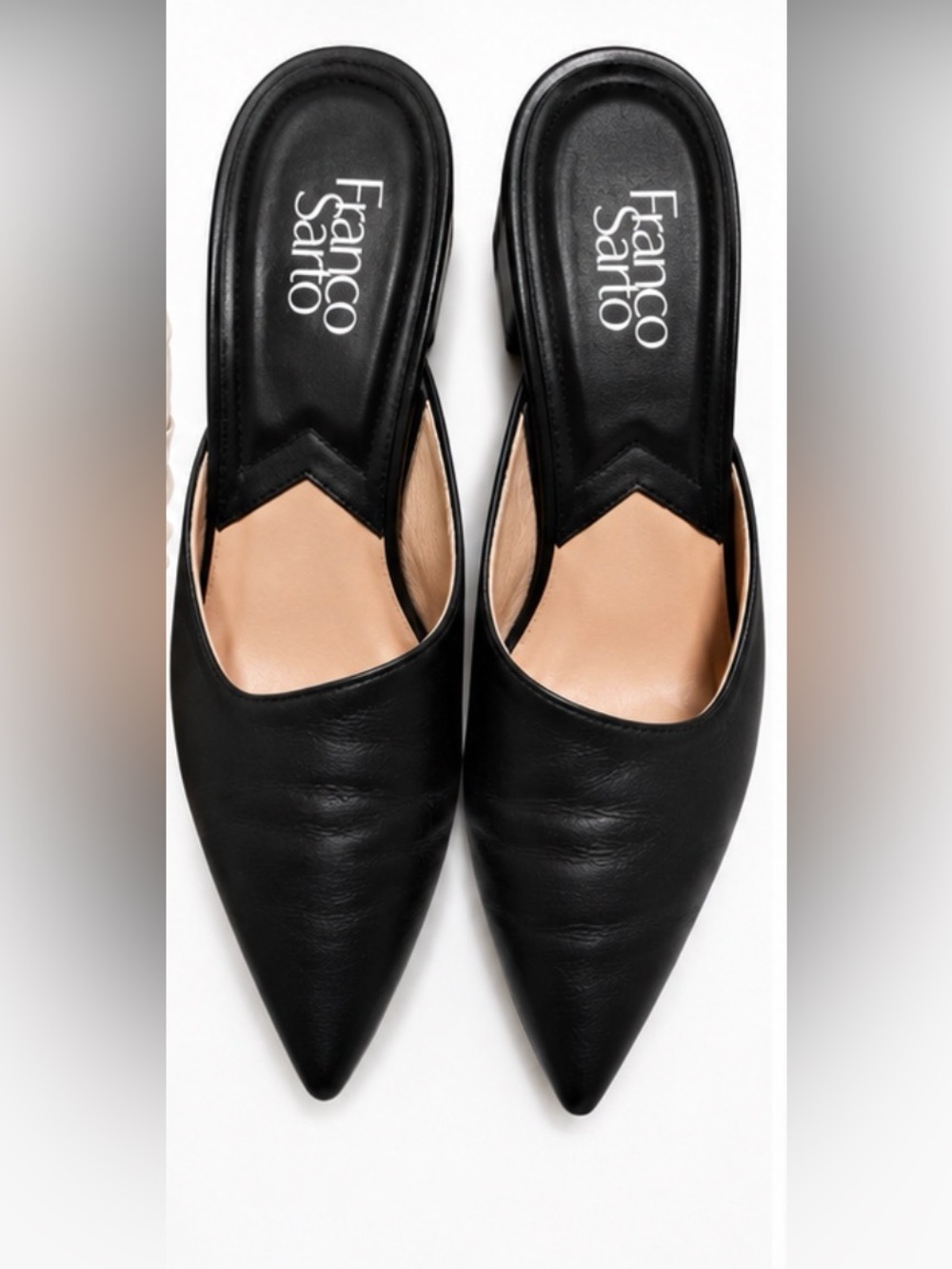 Franco Sarto Black Pointed D'Orsay Mule Flats 11 winter office work